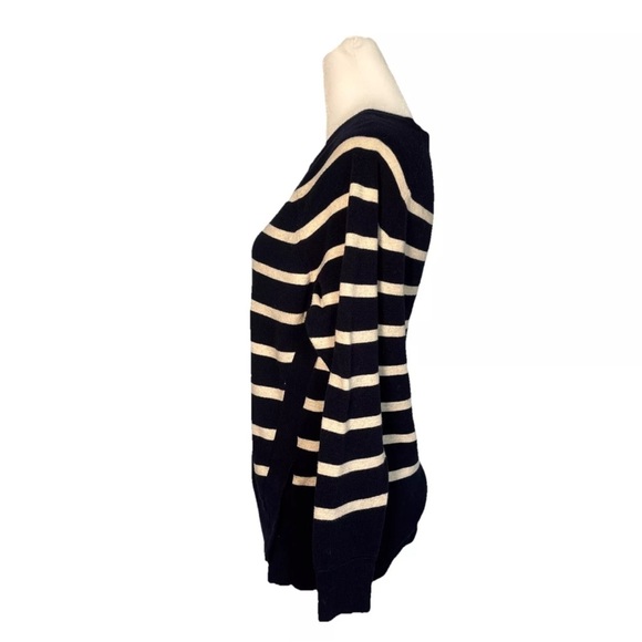 J.Crew Womens Crew Neck Long Sleeves Striped Sweater Size S Side Snaps - Picture 13 of 15